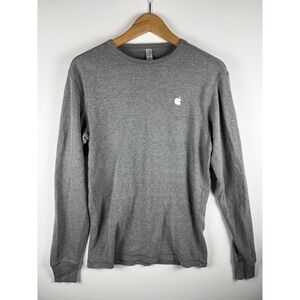 Apple Logo Gray Waffle Knit Long Sleeve Shirt Small – Canvas Brand